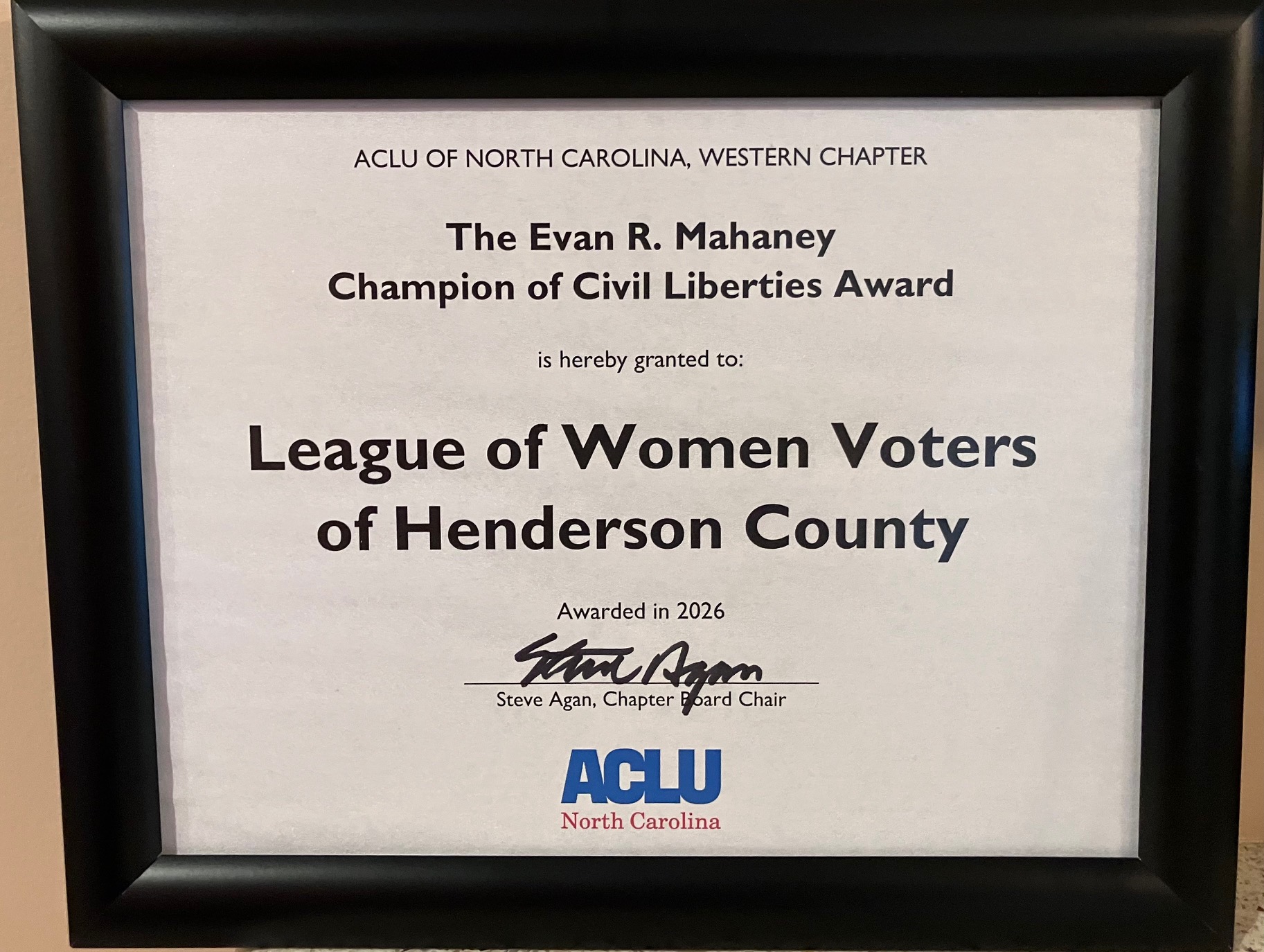 ACLU Award